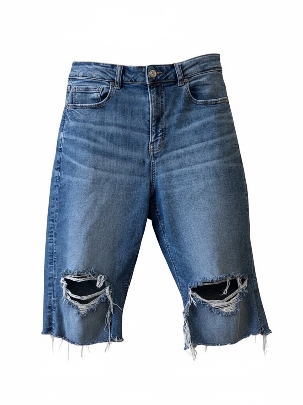American‎ Eagle Denim Mom Jeans Ripped Size 6 Inseam 13.5”
